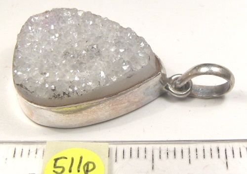 Foto Edelstein-Anh�nger in Sterlingsilber: Quarz-Rasen spitzoval