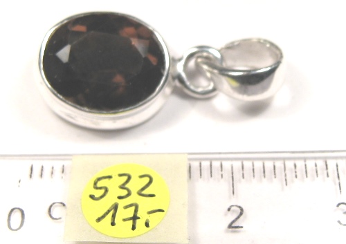 Foto Edelstein-Anh�nger in Sterlingsilber: facettierter Rauchquarz