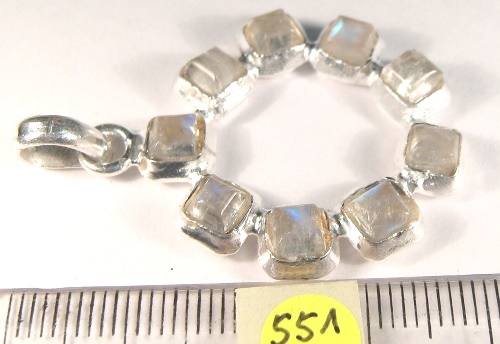Foto Edelstein-Anhänger in Sterlingsilber: Regenbogenmondstein "Ring"