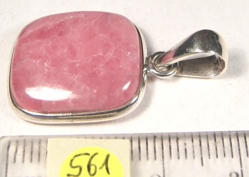 Foto Edelstein-Anhänger in Sterlingsilber: quadratischer Rhodochrosit