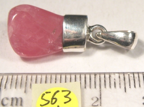 Foto Edelstein-Anhänger in Sterlingsilber: Tropfen Rhodochrosit