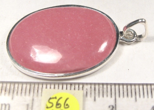 Foto Edelstein-Anhänger in Sterlingsilber: ovaler Rhodochrosit-Cabochon