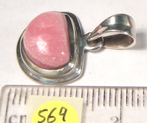 Foto Edelstein-Anhänger in Sterlingsilber: Rhodochrosit Trommelstein