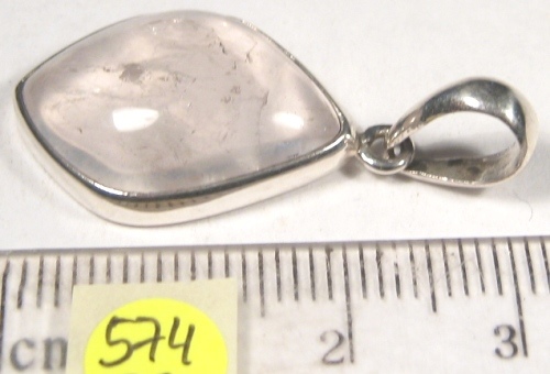 Foto Edelstein-Anhänger in Sterlingsilber: Rosenquarz Cabochon