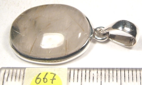 Foto Edelstein-Anhänger in Sterlingsilber: Rutilquarz ovaler Cabochon