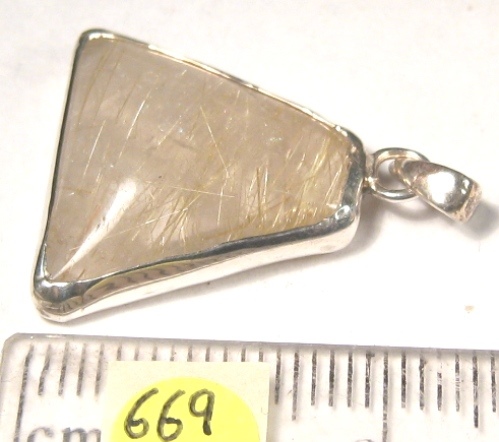 Foto Edelstein-Anhänger in Sterlingsilber: Rutilquarz mit vielen Nadeln