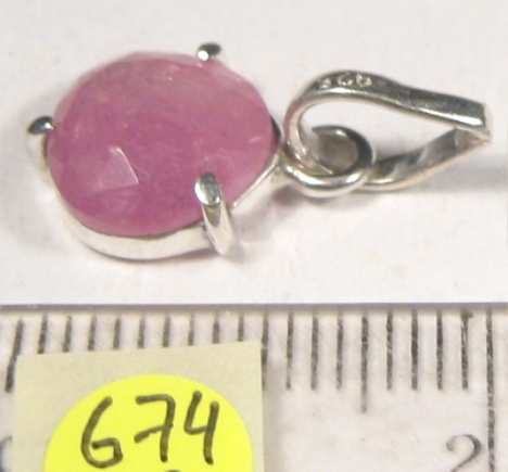 Foto Edelstein-Anhänger in Sterlingsilber: pinker Saphir