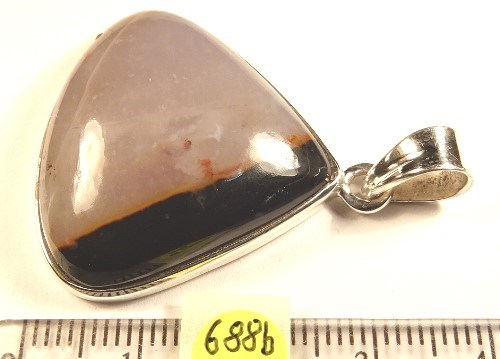 Foto Edelstein-Anhänger in Sterlingsilber: dreieckiger Sardonyx-Cabochon