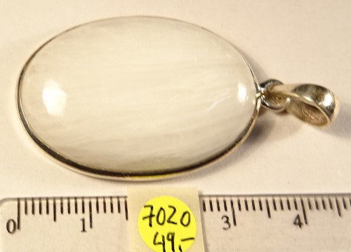 Foto Edelstein-Anh�nger in Sterlingsilber: runder Skolezit-Cabochon