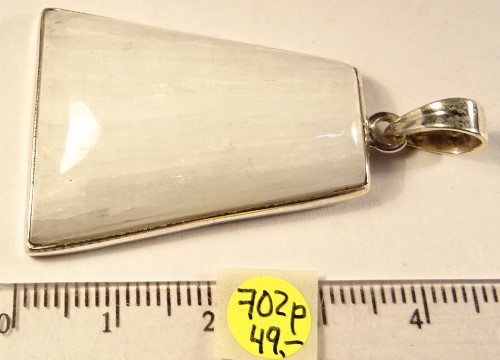 Foto Edelstein-Anh�nger in Sterlingsilber: spitzovaler Skolezit-Cabochon