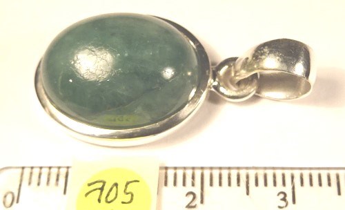Foto Edelstein-Anh�nger in Sterlingsilber: ovaler Smaragd-Cabochon