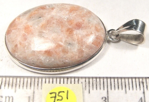 Foto Edelstein-Anhänger in Sterlingsilber: Sonnenstein ovaler Cabochon