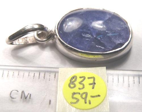 Foto Edelstein-Anh�nger in Sterlingsilber: ovaler Tansanit-Cabochon