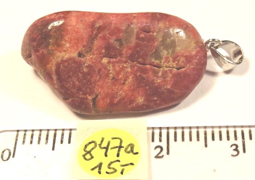 Foto Edelstein-Anhänger in Sterlingsilber: Thulit-Trommelstein
