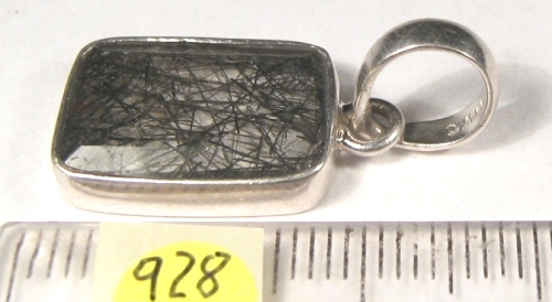Foto Edelstein-Anh�nger in Sterlingsilber: facettierter Turmalinquarz