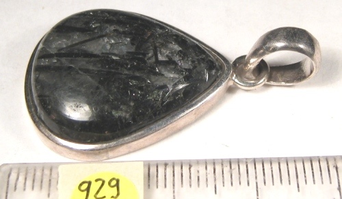 Foto Edelstein-Anh�nger in Sterlingsilber: Turmalinquarz-Cabochon