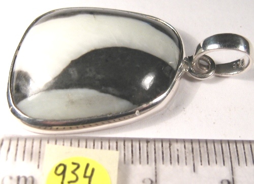 Foto Edelstein-Anhänger in Sterlingsilber: Zebrajaspis Cabochon