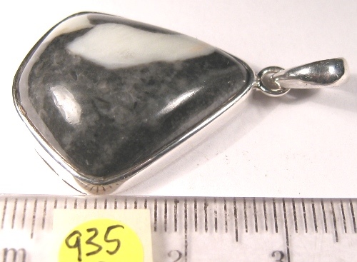Foto Edelstein-Anhänger in Sterlingsilber: Zebrajaspis Freiform-Cabochon