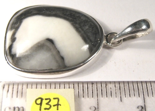 Foto Edelstein-Anhänger in Sterlingsilber: Zebrajaspis-Cabochon