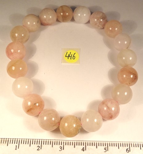 Foto Edelsteine: Morganit / Beryll-Armband mit 10-mm-Kugeln