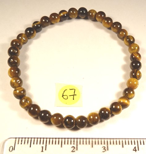 Foto Edelsteine: Tigerauge-Armband mit 4-mm-Kugeln