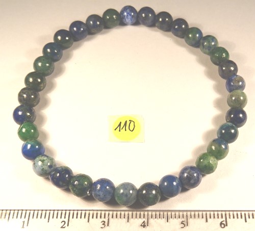 Foto Edelsteine: Azurit und Malachit-Armband mit 6-mm-Kugeln