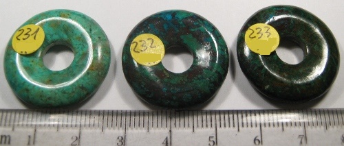 Foto Edelsteine: Chrysokoll-Donuts ca. 25 mm Durchmesser