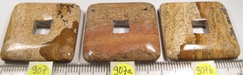 Foto Edelsteine: Bilderjaspis-Square-Donuts ca. 30 mm Kantenlänge