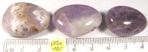 Foto Edelsteine: gebohrte Trommelsteine Amethyst