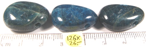 Foto Edelsteine: gebohrte Trommelsteine blauer Apatit