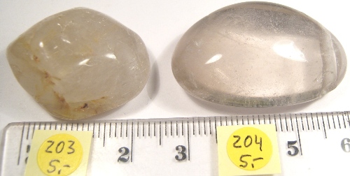 Foto Edelsteine: gebohrte Trommelsteine Bergkristall