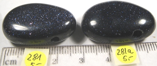 Foto Edelsteine: gebohrte Trommelsteine Blaufluß