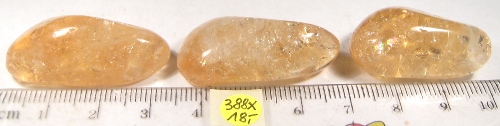 Foto Edelsteine: gebohrte Trommelsteine Citrin
