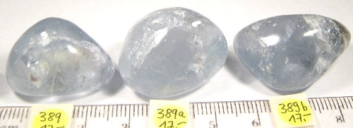 Foto Edelsteine: gebohrte Trommelsteine Coelestin