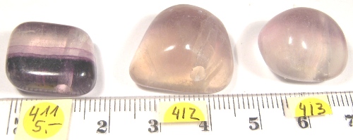 Foto Edelsteine: gebohrte Trommelsteine Fluorit