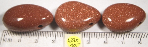 Foto Edelsteine: gebohrte Trommelsteine Goldfluß