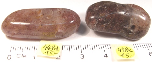Foto Lederbandteile aus Edelsteinen: Hilutit-Trommelsteine