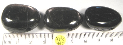 Foto Edelsteine: gebohrte Trommelsteine Hypersthen