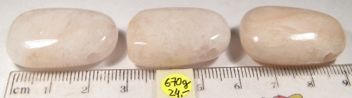 Foto Edelsteine: gebohrte Trommelsteine Morganit