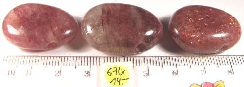 Foto Edelsteine: gebohrte Trommelsteine Muskovit