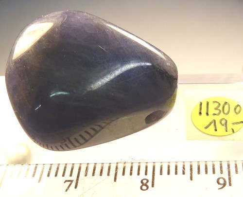 Foto Lederbandteile aus Edelsteinen: Tansanit-Trommelstein