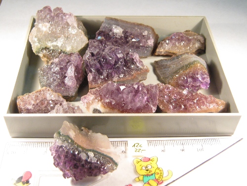 Foto Mineralien: Amethyst 10 kleine Stücke als Posten