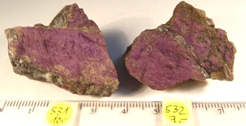 Foto Mineralien: Purpurit-Rohsteine