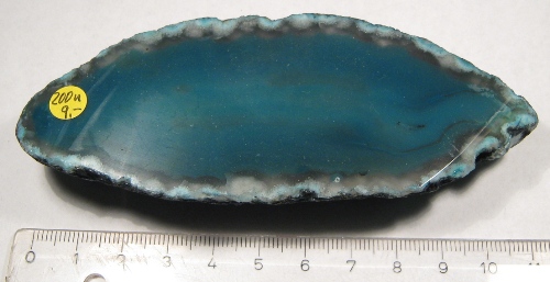 Foto Mineralien: blaue dicke Achatscheibe