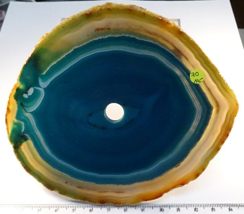Foto Mineralien: gebohrte Achatscheibe poliert