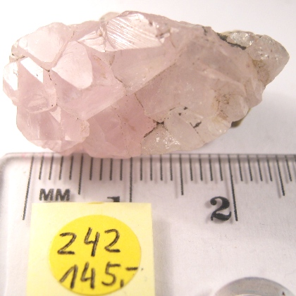 Foto Mineralien: kristallisierter Rosenquarz, selten!