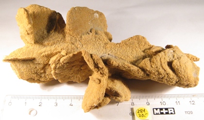 Foto Mineralien: gelber Sandrosen-Rohstein aus Hessen
