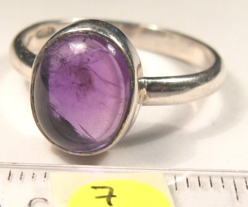 Foto Edelstein-Ringe in Sterlingsilber: Amethyst-Cabochon