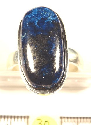 Foto Edelstein-Ringe in Sterlingsilber: ovaler Azurit-Cabochon