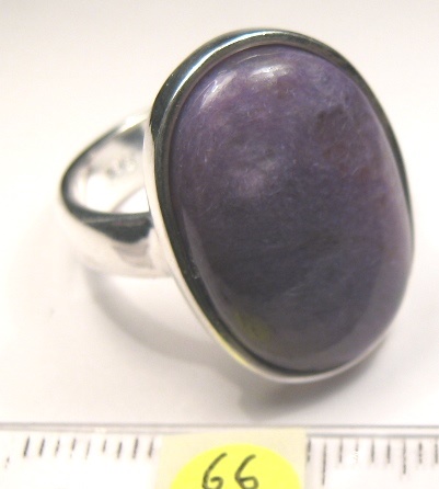 Foto Edelstein-Ringe in Sterlingsilber: Charoit-Cabochon